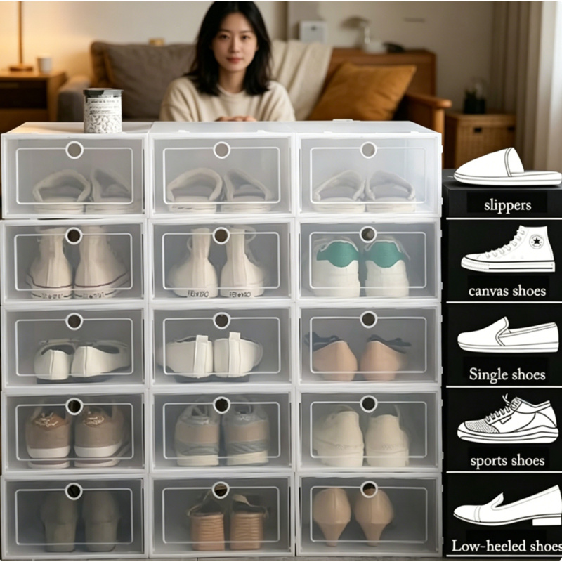 Shoe Box Display - 6 Pcs Transparent Shoe Storage Organizer