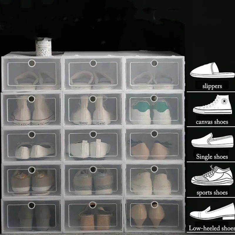 6 Pack Transparent shoe box sh - Shoe Box Display recension och pris