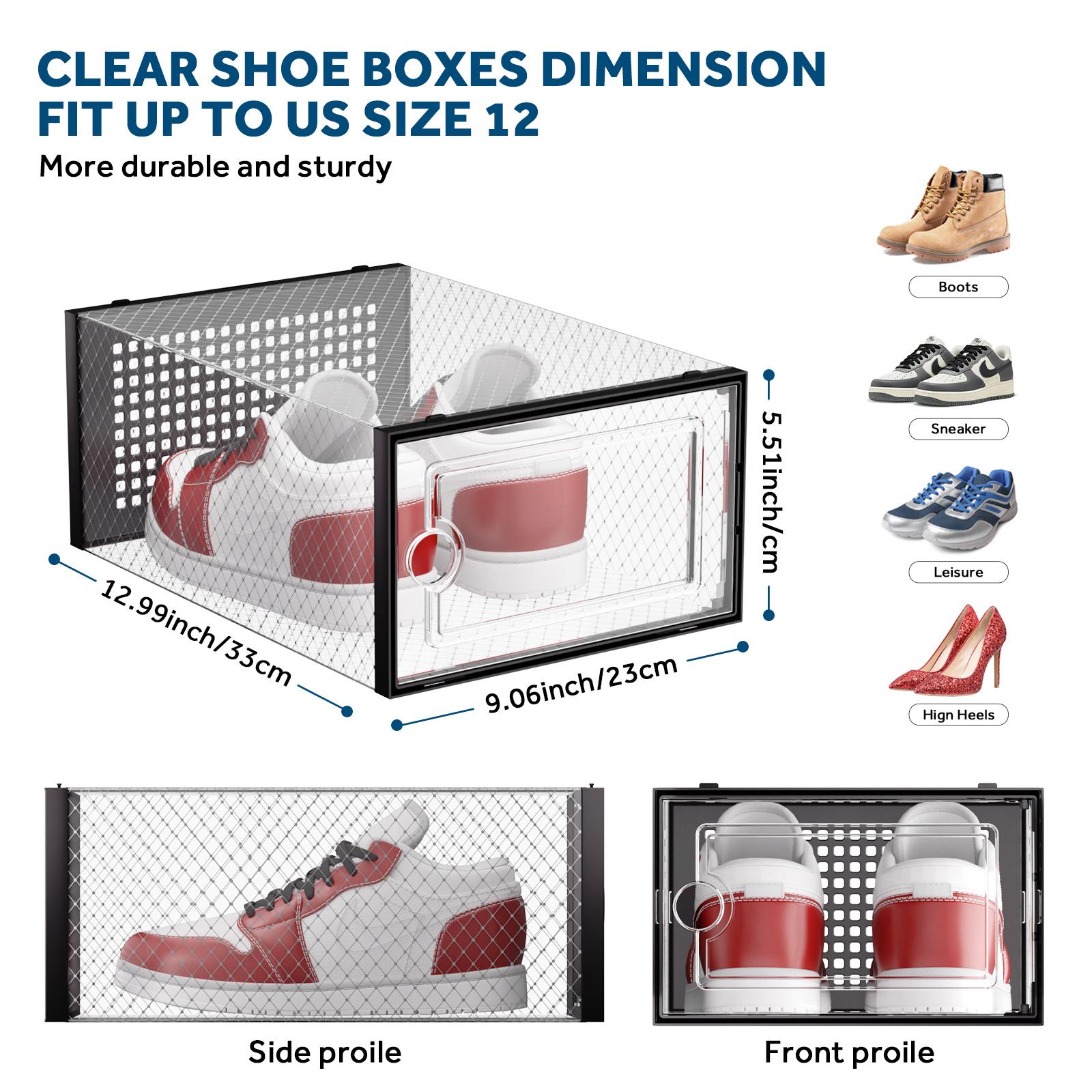 12/24 Pcs Thick Clear Shoe Box - Shoe Box Display recension och pris